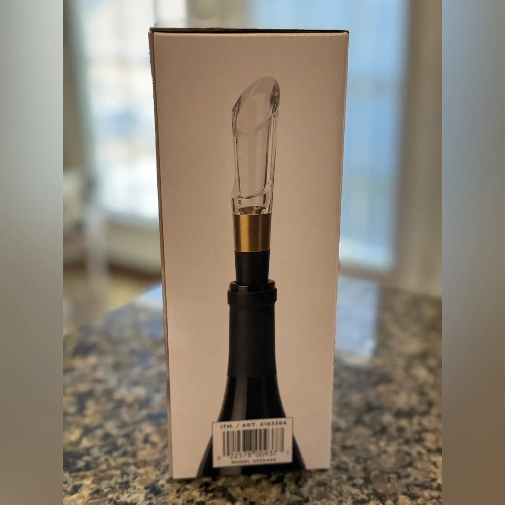 NIB RBT 5-Piece Electric Wine Set - Matte Black & Gold Luxury Barware